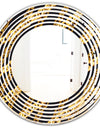 Golden ZigZag Chain - Modern Round or Oval Wall Mirror - Wave