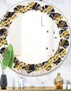 Golden ZigZag Chain - Modern Round or Oval Wall Mirror - Leaves