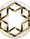 Golden ZigZag Chain - Modern Round or Oval Wall Mirror - Hexagon Star