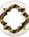 Golden ZigZag Chain - Modern Round or Oval Wall Mirror - Quatrefoil