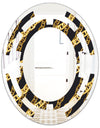 Golden ZigZag Chain - Modern Round or Oval Wall Mirror - Space