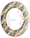 Golden ZigZag Chain - Modern Round or Oval Wall Mirror - Wave