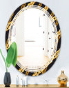 Golden ZigZag Chain - Modern Round or Oval Wall Mirror - Triple C