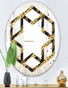 Golden ZigZag Chain - Modern Round or Oval Wall Mirror - Hexagon Star
