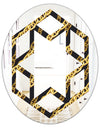 Golden ZigZag Chain - Modern Round or Oval Wall Mirror - Hexagon Star