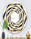 Golden ZigZag Chain - Modern Round or Oval Wall Mirror - Whirl