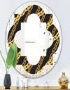 Golden ZigZag Chain - Modern Round or Oval Wall Mirror - Quatrefoil