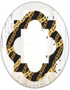 Golden ZigZag Chain - Modern Round or Oval Wall Mirror - Quatrefoil