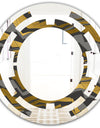 Angled lines and waves pattern - Modern Round or Oval Wall Mirror - Space