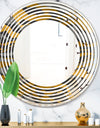 Angled lines and waves pattern - Modern Round or Oval Wall Mirror - Wave