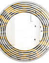 Angled lines and waves pattern - Modern Round or Oval Wall Mirror - Wave