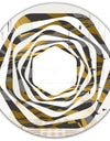 Angled lines and waves pattern - Modern Round or Oval Wall Mirror - Whirl
