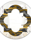 Angled lines and waves pattern - Modern Round or Oval Wall Mirror - Quatrefoil