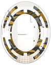 Angled lines and waves pattern - Modern Round or Oval Wall Mirror - Space