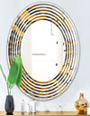 Angled lines and waves pattern - Modern Round or Oval Wall Mirror - Wave