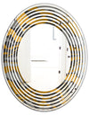 Angled lines and waves pattern - Modern Round or Oval Wall Mirror - Wave
