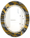 Angled lines and waves pattern - Modern Round or Oval Wall Mirror - Triple C