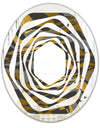 Angled lines and waves pattern - Modern Round or Oval Wall Mirror - Whirl