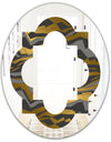 Angled lines and waves pattern - Modern Round or Oval Wall Mirror - Quatrefoil