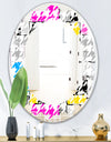 Classic Hounds - Modern Round or Oval Wall Mirror - Leaves