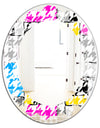Classic Hounds - Modern Round or Oval Wall Mirror - Leaves