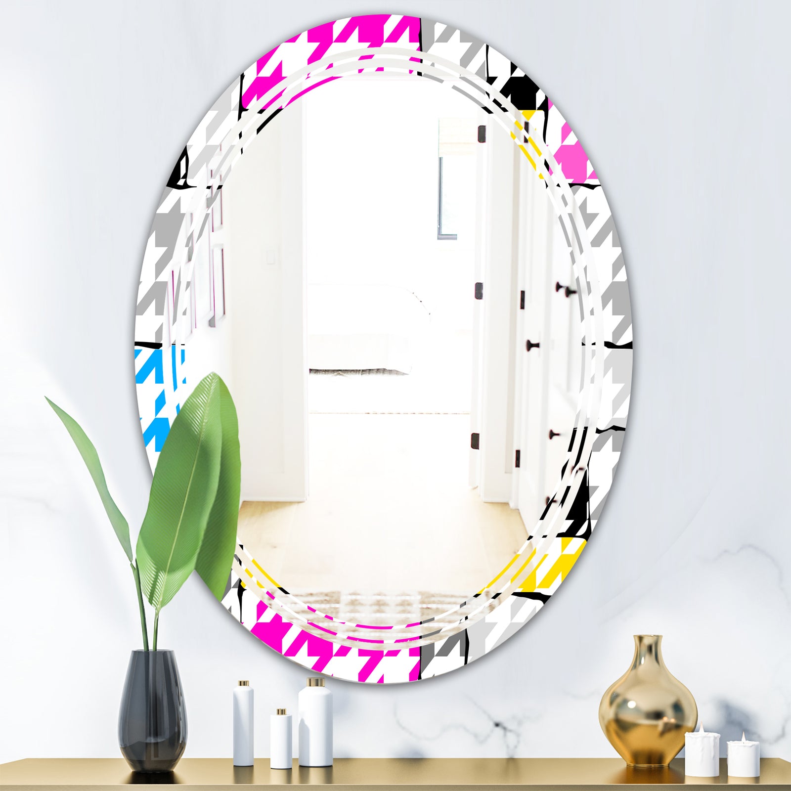 Classic Hounds - Modern Round or Oval Wall Mirror - Triple C