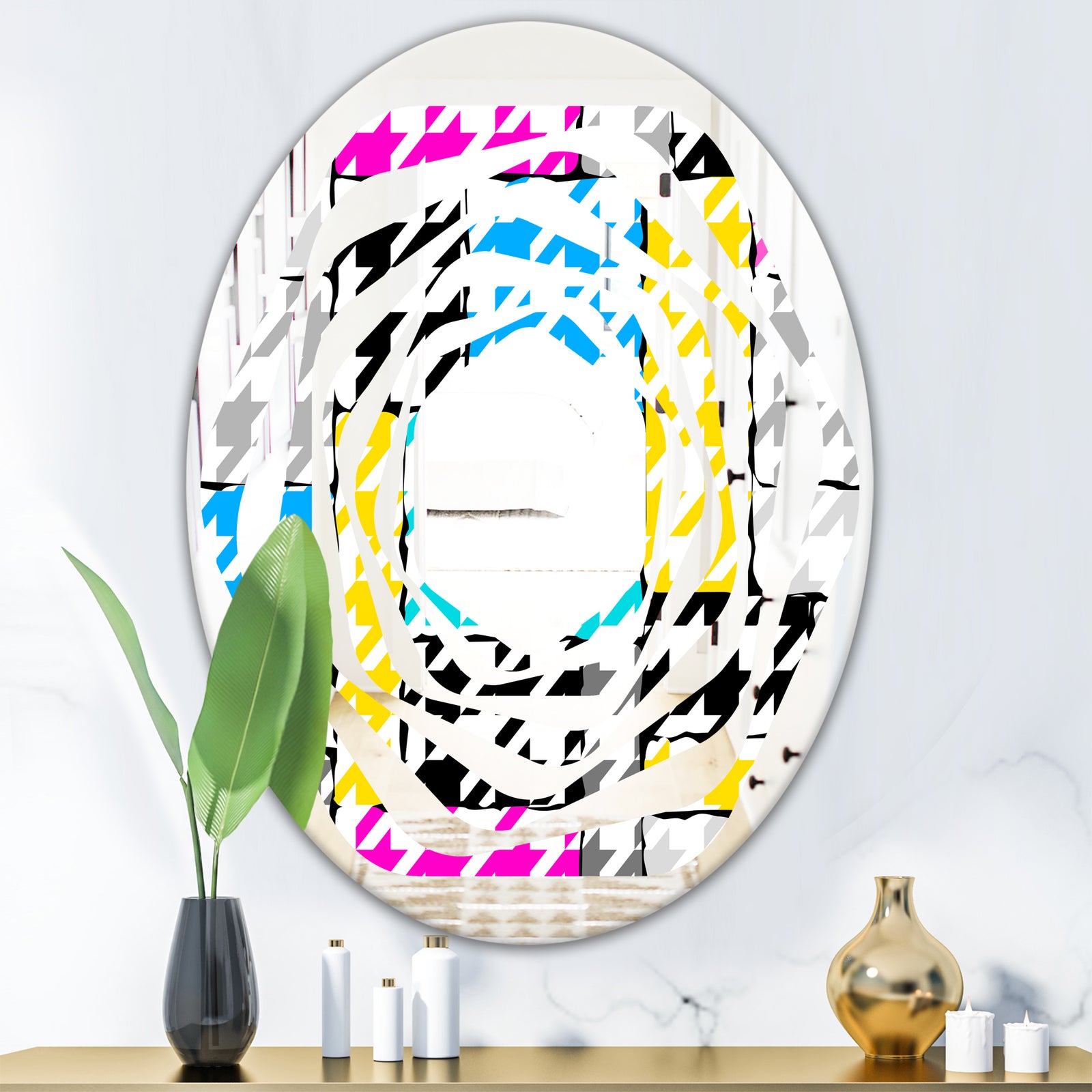 Classic Hounds - Modern Round or Oval Wall Mirror - Whirl