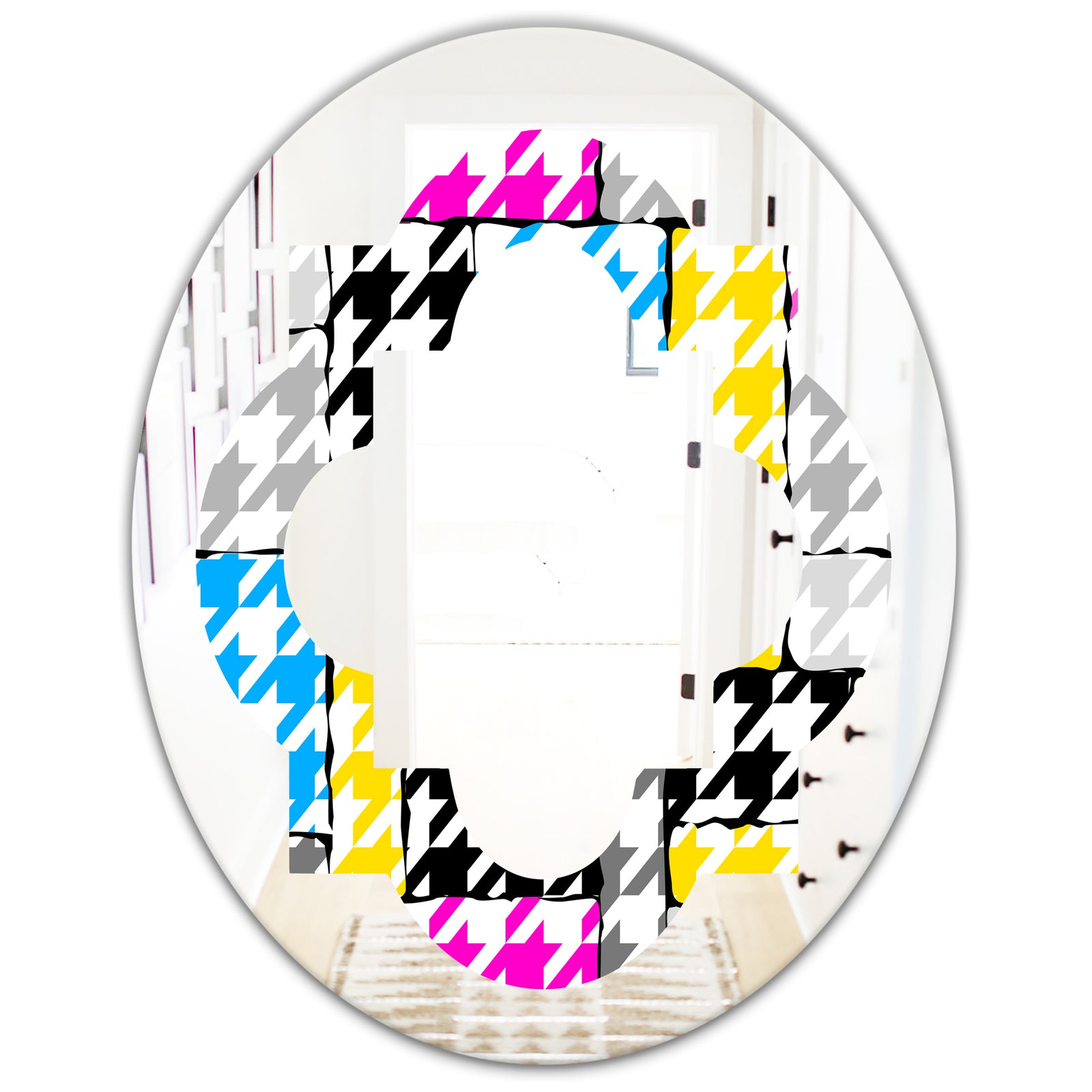 Classic Hounds - Modern Round or Oval Wall Mirror - Quatrefoil
