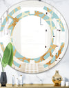 Golden Luxury Metallic Geometrics IV - Modern Round or Oval Wall Mirror - Space