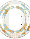 Golden Luxury Metallic Geometrics IV - Modern Round or Oval Wall Mirror - Space