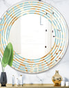 Golden Luxury Metallic Geometrics IV - Modern Round or Oval Wall Mirror - Wave