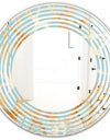 Golden Luxury Metallic Geometrics IV - Modern Round or Oval Wall Mirror - Wave