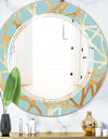 Golden Luxury Metallic Geometrics IV - Modern Round or Oval Wall Mirror - Triple C