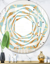 Golden Luxury Metallic Geometrics IV - Modern Round or Oval Wall Mirror - Whirl