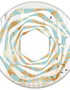Golden Luxury Metallic Geometrics IV - Modern Round or Oval Wall Mirror - Whirl