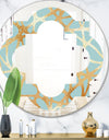 Golden Luxury Metallic Geometrics IV - Modern Round or Oval Wall Mirror - Quatrefoil