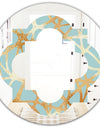 Golden Luxury Metallic Geometrics IV - Modern Round or Oval Wall Mirror - Quatrefoil