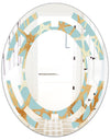 Golden Luxury Metallic Geometrics IV - Modern Round or Oval Wall Mirror - Space