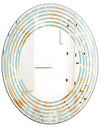 Golden Luxury Metallic Geometrics IV - Modern Round or Oval Wall Mirror - Wave