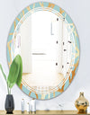 Golden Luxury Metallic Geometrics IV - Modern Round or Oval Wall Mirror - Triple C