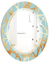 Golden Luxury Metallic Geometrics IV - Modern Round or Oval Wall Mirror - Triple C