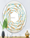 Golden Luxury Metallic Geometrics IV - Modern Round or Oval Wall Mirror - Whirl