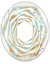 Golden Luxury Metallic Geometrics IV - Modern Round or Oval Wall Mirror - Whirl