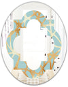 Golden Luxury Metallic Geometrics IV - Modern Round or Oval Wall Mirror - Quatrefoil