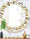 Leopard Fur Safari VI - Modern Round or Oval Wall Mirror - Leaves