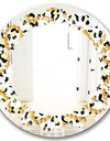 Leopard Fur Safari VI - Modern Round or Oval Wall Mirror - Leaves