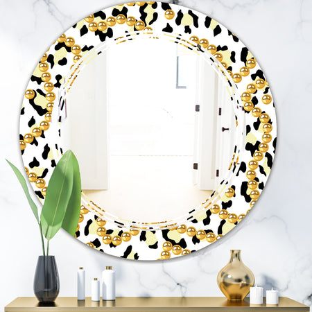 Leopard Fur Safari VI - Modern Round or Oval Wall Mirror - Triple C