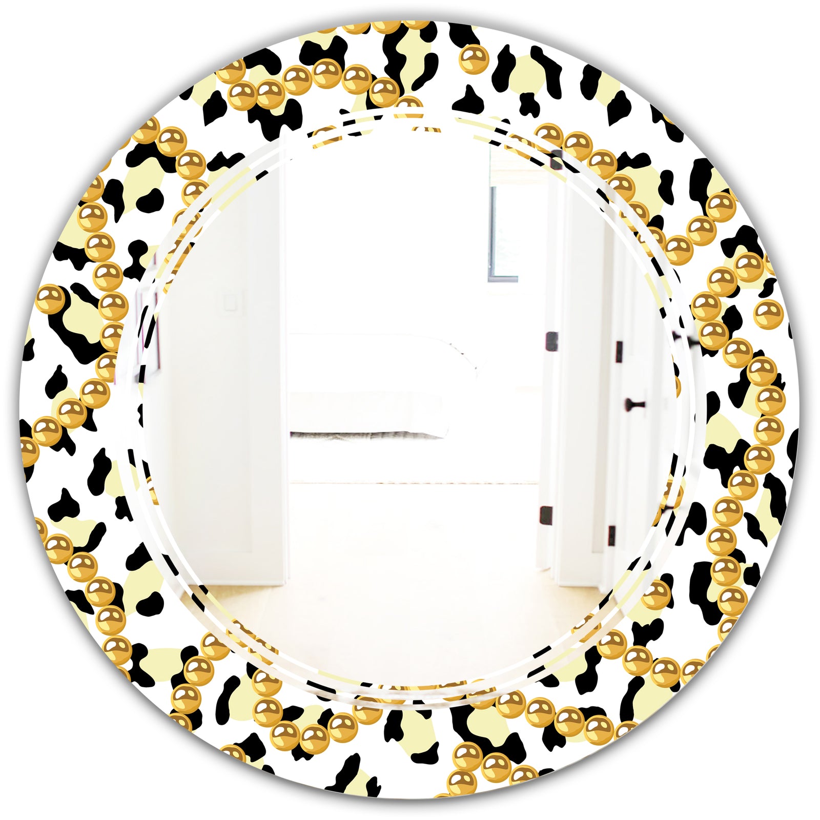 Leopard Fur Safari VI - Modern Round or Oval Wall Mirror - Triple C