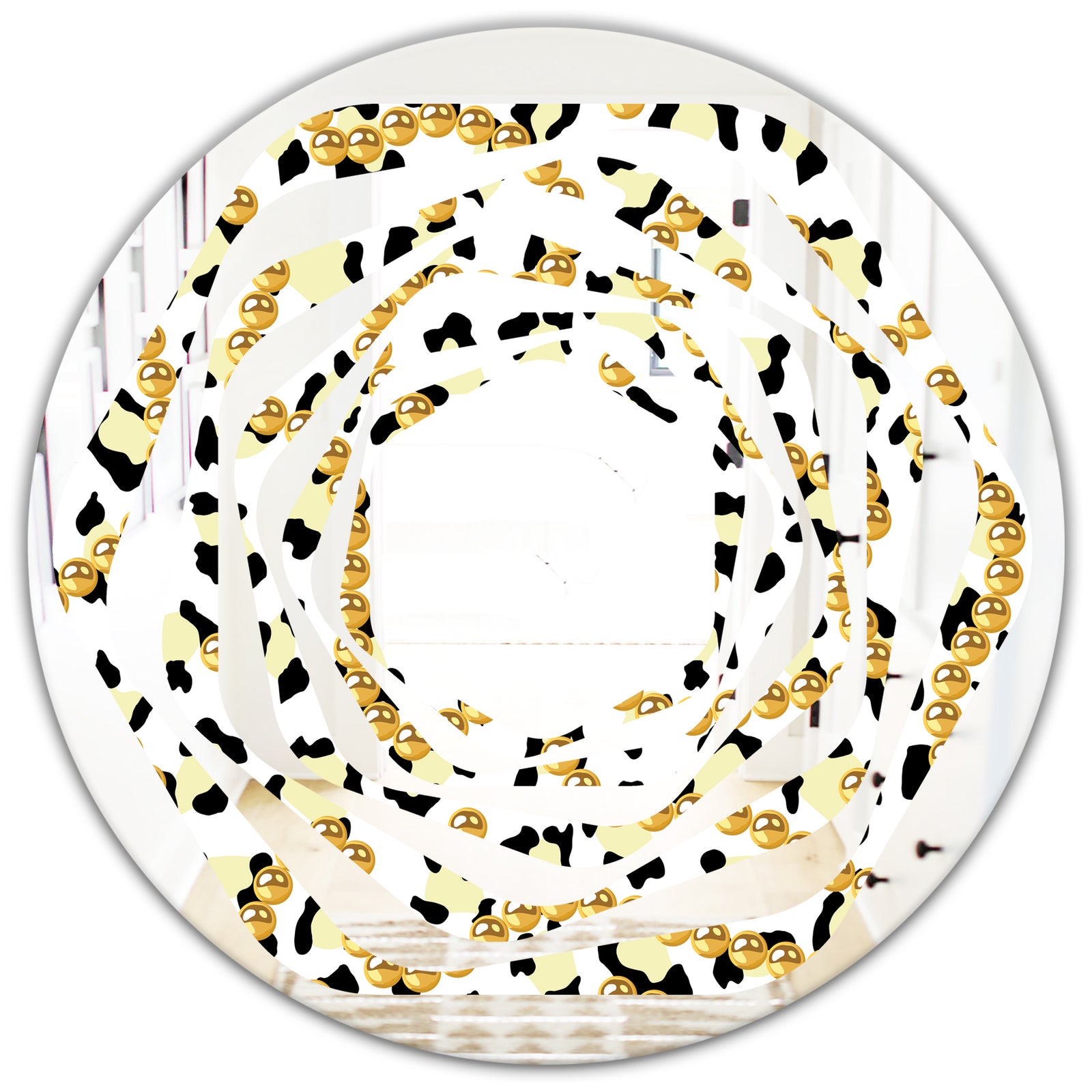 Leopard Fur Safari VI - Modern Round or Oval Wall Mirror - Whirl