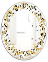 Leopard Fur Safari VI - Modern Round or Oval Wall Mirror - Leaves